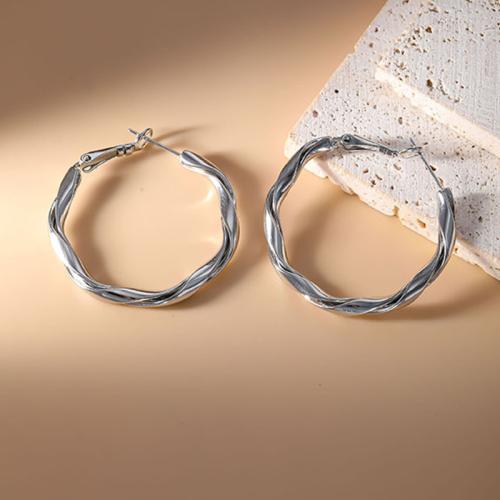 metal pendiente de aro, chapado, Joyería & para mujer, 5x35mm, Vendido por Par