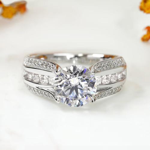 Цирконий Micro Pave Латунь палец кольцо, Другое покрытие, разный размер для выбора & инкрустированное микро кубического циркония & Женский, продается PC