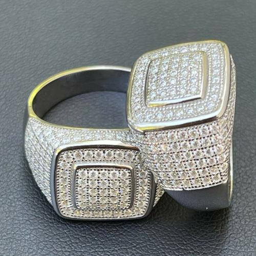 Цирконий Micro Pave Латунь палец кольцо, Другое покрытие, разный размер для выбора & инкрустированное микро кубического циркония & Женский, продается PC