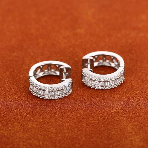 Befestiger Zirkonia Messing Ohrring, plattiert, Modeschmuck & Micro pave Zirkonia & für Frau, verkauft von Paar