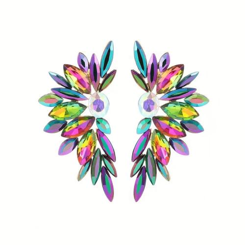 Zink Legierung Strass Ohrstecker, Zinklegierung, plattiert, Modeschmuck & für Frau & mit Strass, keine, verkauft von Paar