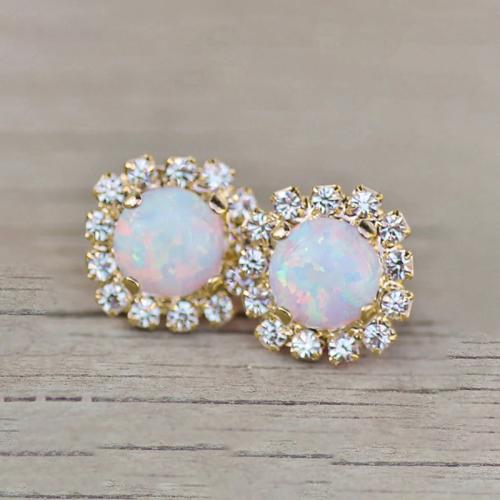 Resin Zinc Alloy Earring, with Resin, Flower, plated, fashion jewelry & micro pave cubic zirconia & for woman 