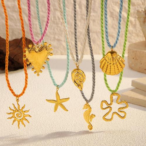 ステンレス鋼のジュエリーネックレス, 304ステンレススチール, とともに テリレンコード, ゴールドメッキ, ファッションジュエリー & 異なるスタイルを選択 & 女性用, 売り手 パソコン