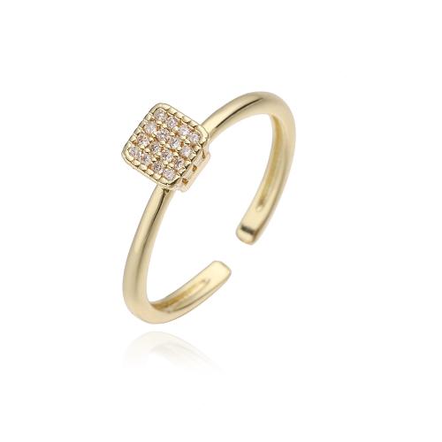 Цирконий Micro Pave Латунь палец кольцо, 18K позолоченный, разные стили для выбора & инкрустированное микро кубического циркония & Женский, продается PC