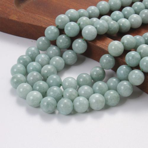 Perle de jade de Birmanie, Rond, poli, DIY & normes différentes pour le choix, vert clair, Vendu par brin