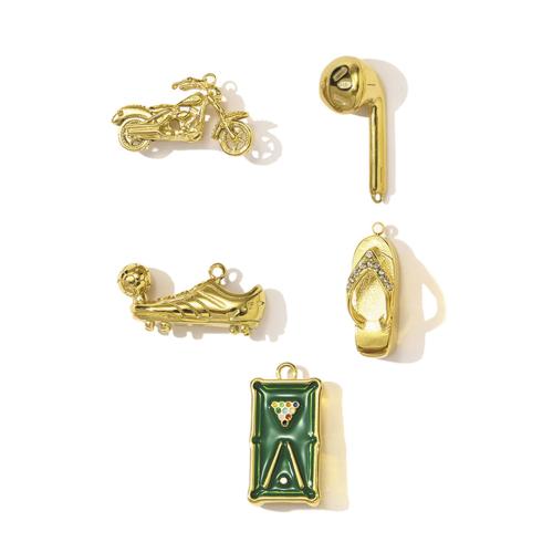 Stainless Steel Pendants, 304 Stainless Steel, plated, DIY & enamel & with rhinestone 