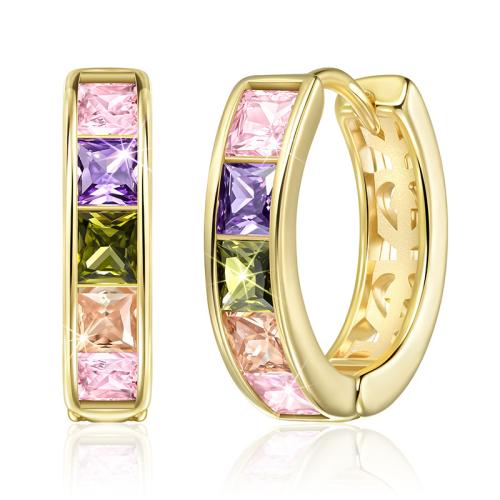 Befestiger Zirkonia Messing Ohrring, plattiert, Modeschmuck & Micro pave Zirkonia & für Frau, verkauft von Paar