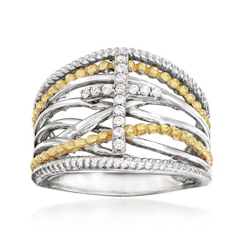 Цирконий Micro Pave Латунь палец кольцо, Другое покрытие, многослойный & разный размер для выбора & инкрустированное микро кубического циркония & Женский & двухцветный, продается PC