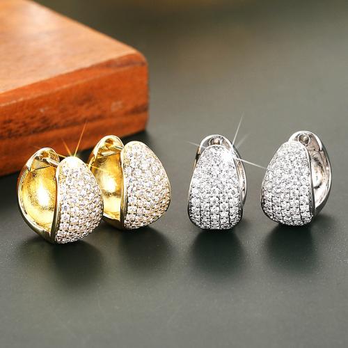 Befestiger Zirkonia Messing Ohrring, plattiert, Modeschmuck & Micro pave Zirkonia & für Frau, keine, verkauft von Paar