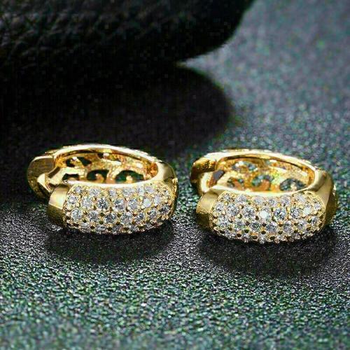 Befestiger Zirkonia Messing Ohrring, plattiert, Modeschmuck & Micro pave Zirkonia & für Frau, verkauft von Paar