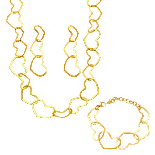 Parures de bijoux en acier inoxydable, Acier inoxydable 304, Plaqué d'or, styles différents pour le choix & pour femme & creux, Vendu par PC