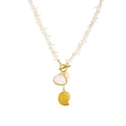ステンレス鋼のジュエリーネックレス, 304ステンレススチール, とともに 貝, ゴールドメッキ, ファッションジュエリー & 女性用, 売り手 パソコン