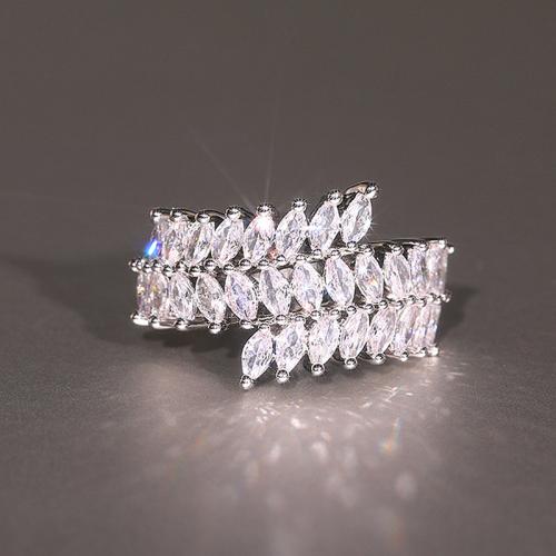 Цирконий Micro Pave Латунь палец кольцо, Другое покрытие, разный размер для выбора & инкрустированное микро кубического циркония & Женский, продается PC