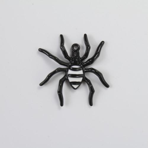 Pendant Halloween Fashion, alliage de zinc, araignée, Placage de couleur d'or, Halloween Design & DIY & émail, couleurs mélangées Vendu par PC[