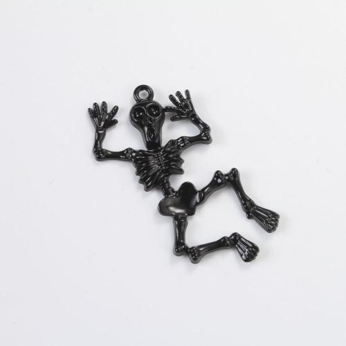 Pendant Halloween Fashion, alliage de zinc, squelette, Placage de couleur d'or, Halloween Design & DIY & émail, couleurs mélangées Vendu par PC[
