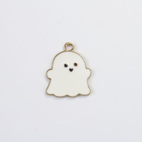 Pendant Halloween Fashion, alliage de zinc, fantôme, Placage de couleur d'or, Halloween Design & DIY & émail, couleurs mélangées Vendu par PC[