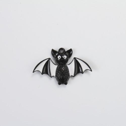 Pendant Halloween Fashion, alliage de zinc, Chauve-souris, Placage de couleur d'or, Halloween Design & DIY & émail, couleurs mélangées Vendu par PC[