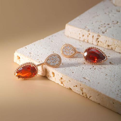 Messing Cartoon-Split-Ohrring, Tropfen, plattiert, Micro pave Zirkonia & für Frau, keine, 9x27mm, verkauft von PC