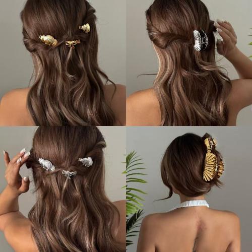 ヘアクロウクリップ, 亜鉛合金, ゴールドメッキ, ファッションジュエリー, 無色, 売り手 パソコン