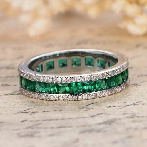 Цирконий Micro Pave Латунь палец кольцо, Другое покрытие, разный размер для выбора & инкрустированное микро кубического циркония & Женский, продается PC