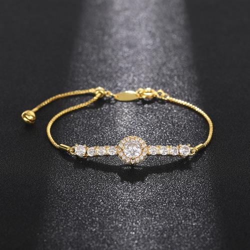 キュービックジルコニアマイクロパヴェブラスブレスレット, 銅, メッキ, ファッションジュエリー & マイクロパヴェジルコニア & 女性用, 無色, 長さ:約 22 センチ, 売り手 パソコン