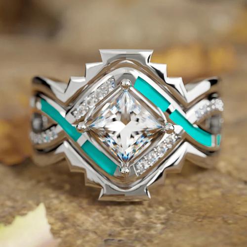 Цирконий Micro Pave Латунь палец кольцо, Другое покрытие, разный размер для выбора & инкрустированное микро кубического циркония & Женский & эмаль & отверстие, продается PC