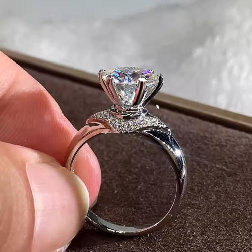 Цирконий Micro Pave Латунь палец кольцо, Другое покрытие, разный размер для выбора & инкрустированное микро кубического циркония & Женский, продается PC