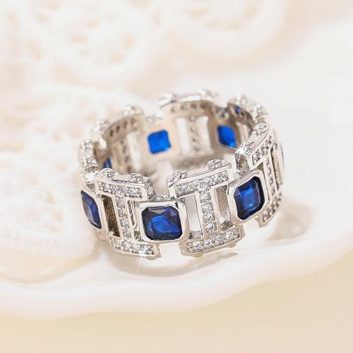 Цирконий Micro Pave Латунь палец кольцо, Другое покрытие, разный размер для выбора & инкрустированное микро кубического циркония & Женский & отверстие, продается PC