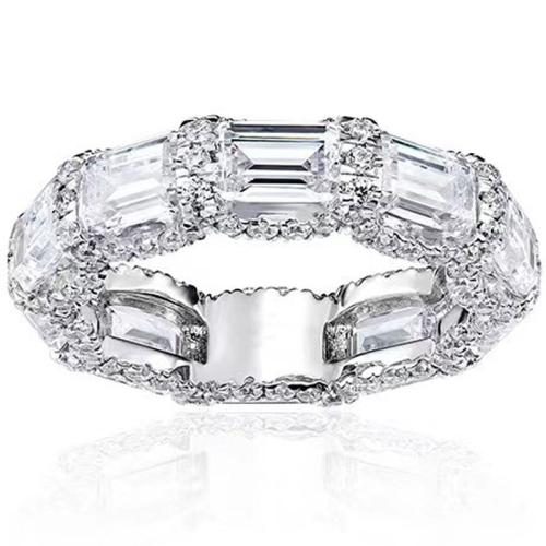 Цирконий Micro Pave Латунь палец кольцо, Другое покрытие, разный размер для выбора & инкрустированное микро кубического циркония & Женский, продается PC