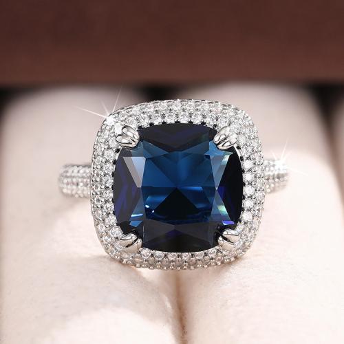 Цирконий Micro Pave Латунь палец кольцо, Другое покрытие, разный размер для выбора & инкрустированное микро кубического циркония & Женский, продается PC