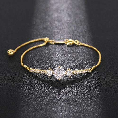 キュービックジルコニアマイクロパヴェブラスブレスレット, 銅, メッキ, ファッションジュエリー & マイクロパヴェジルコニア & 女性用, 無色, 長さ:約 22 センチ, 売り手 パソコン