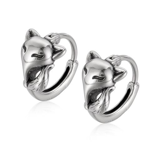 Stainless Steel Huggie Hoop Earring, 304 Stainless Steel, plated, fashion jewelry & for man, original color [