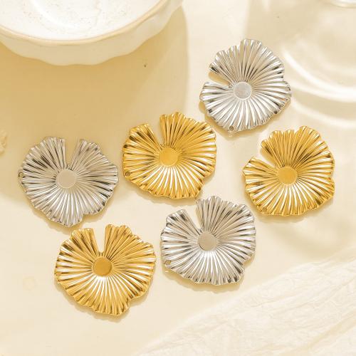 Pendentif Feuille en acier inoxydable, Acier inoxydable 304, Feuille de Lotus, Placage, DIY, plus de couleurs à choisir Vendu par sac