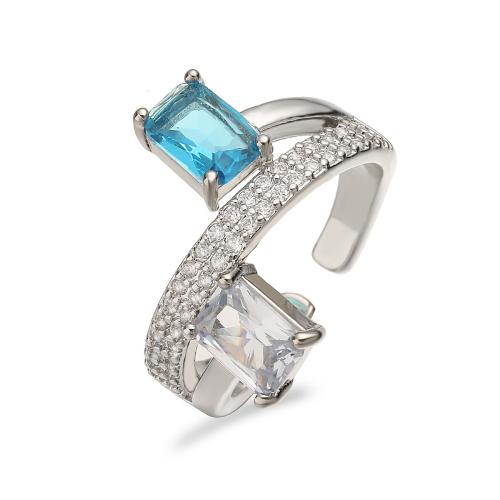 Цирконий Micro Pave Латунь палец кольцо, Другое покрытие, ювелирные изделия моды & инкрустированное микро кубического циркония & Женский, Много цветов для выбора, продается PC