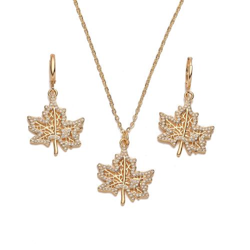 Корень Циркон Микро вымощает латунь ожерелье, Латунь, Листок, 18K позолоченный, разные стили для выбора & инкрустированное микро кубического циркония & Женский & отверстие, продается PC