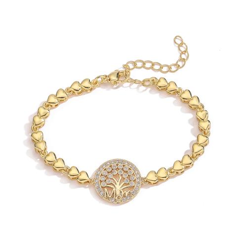 キュービックジルコニアマイクロパヴェブラスブレスレット, 銅, 18Kゴールドメッキ, 異なるスタイルを選択 & マイクロパヴェジルコニア & 女性用, 売り手 パソコン