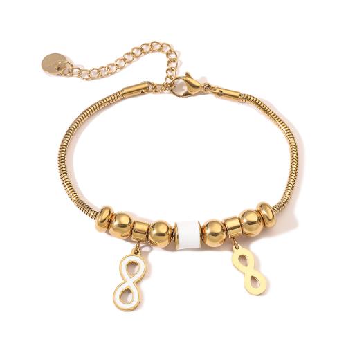 Bracelets Brass Enamel, Acier inoxydable 304, Placage, pour femme & émail, Vendu par PC