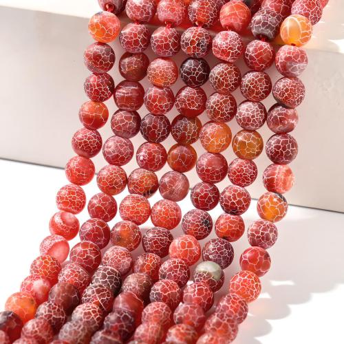 Perles agates effloresces naturelles , agate effleurant, Rond, poli, DIY & normes différentes pour le choix, rouge, Vendu par brin