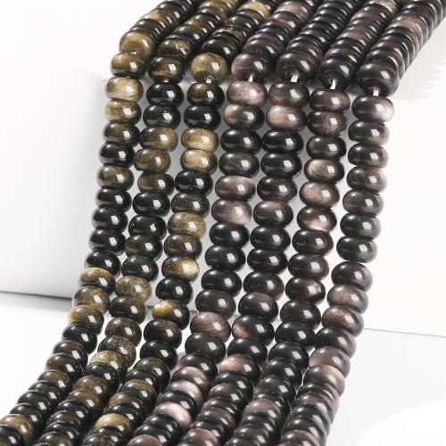 Black Obsidian Beads, Abacus, polished, DIY beads size 8*4-5mm, Approx 