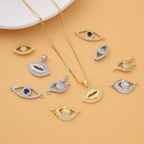 Cubic Zirconia Micro Pave Brass Pendant, plated, DIY & micro pave cubic zirconia 