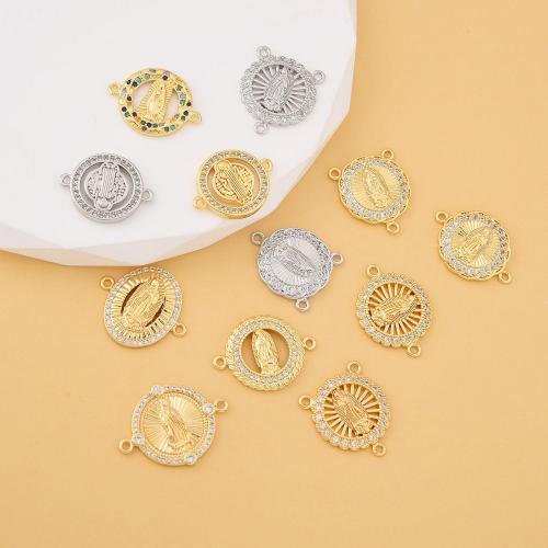 Цирконий Микро вымощает Латунный разъем, Латунь, Другое покрытие, DIY & инкрустированное микро кубического циркония, Много цветов для выбора, продается PC