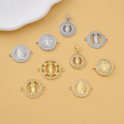 Cubic Zirconia Micro Pave Brass Pendant, plated, DIY & micro pave cubic zirconia 