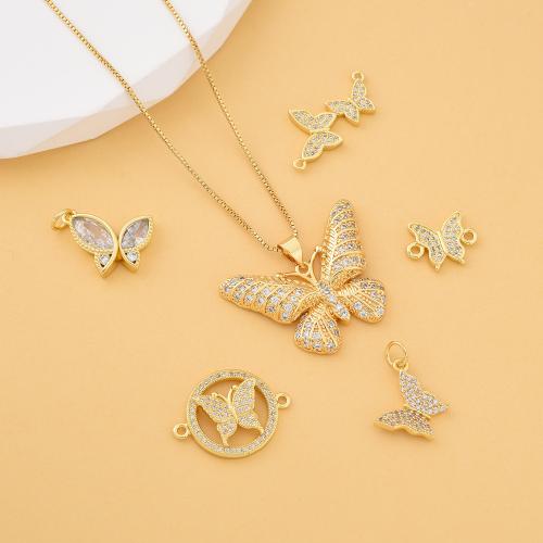 Cubic Zirconia Micro Pave Brass Pendant, plated, DIY & micro pave cubic zirconia 