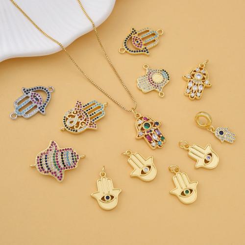 Cubic Zirconia Micro Pave Brass Pendant, plated, DIY & micro pave cubic zirconia 