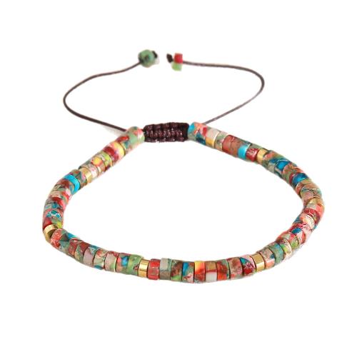 Bracelets en pierres précieuses, Pierre naturelle, avec corde de cire & Hématite, fait à la main, bijoux de mode & unisexe, multicolore, Vendu par PC