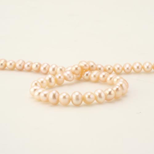 Perle comme Pommes de terre perles d'eau douce, perle d'eau douce cultivée, Plat rond, bijoux de mode, couleurs mélangées, 5-6mm cm, Vendu par brin