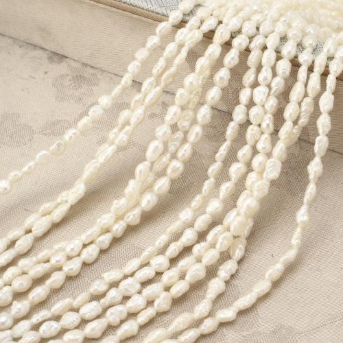 Природное пресноводное жемчужное ожерелье, Пресноводные жемчуги, Стиль Барокко, ювелирные изделия моды, белый, 3-4mm, длина:45 см, продается Strand