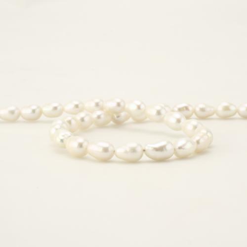 Природное пресноводное жемчужное ожерелье, Пресноводные жемчуги, Каплевидная форма, ювелирные изделия моды, белый, 5-6mm, длина:45 см, продается Strand