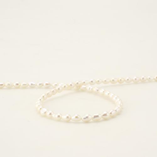 Perles nacres baroques de culture d'eau douce , perle d'eau douce cultivée, larme, bijoux de mode, blanc, 3.5-4mm cm, Vendu par brin