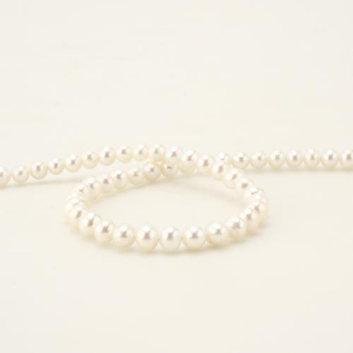 Природное пресноводное жемчужное ожерелье, Пресноводные жемчуги, Форма картофеля, ювелирные изделия моды, белый, 6-7mm, длина:45 см, продается Strand